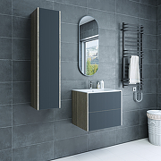 Тумба с раковиной Sanflor Диана 65 С28172 подвесная цвет Дуб Шерман Графит-1