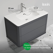 Тумба с раковиной Iddis Oxford Neo 100 OXN10D0i95K подвесная цвет Темно-серый-6