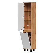 Шкаф пенал Volna Barney 40 pnBARNEY40-04 с бельевой корзиной цвет Белый Дуб гудзон-1