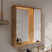 Зеркало со шкафом Volna Barney 60 R zsBARNEY60.R-04 с подсветкой цвет Белый Дуб гудзон-3