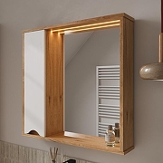 Зеркало со шкафом Volna Barney 70 L zsBARNEY70.L-04 с подсветкой цвет Белый Дуб гудзон-3