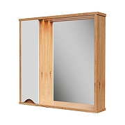 Зеркало со шкафом Volna Barney 70 L zsBARNEY70.L-04 с подсветкой цвет Белый Дуб гудзон
