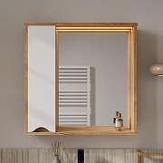 Зеркало со шкафом Volna Barney 70 L zsBARNEY70.L-04 с подсветкой цвет Белый Дуб гудзон-2