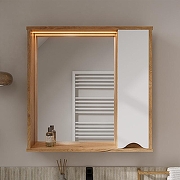 Зеркало со шкафом Volna Barney 70 R zsBARNEY70.R-04 с подсветкой цвет Белый Дуб гудзон-2