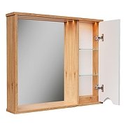 Зеркало со шкафом Volna Barney 80 R zsBARNEY80.R-04 с подсветкой цвет Белый Дуб гудзон-1
