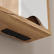 Зеркало со шкафом Volna Barney 80 R zsBARNEY80.R-04 с подсветкой цвет Белый Дуб гудзон-5