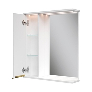 Зеркало со шкафом Volna Lotty Gold 60 L zsLOTTYGD60.L-04 с подсветкой цвет Белый-1