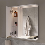 Зеркало со шкафом Volna Lotty Gold 60 L zsLOTTYGD60.L-04 с подсветкой цвет Белый-4