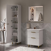 Зеркало со шкафом Volna Lotty Gold 60 L zsLOTTYGD60.L-04 с подсветкой цвет Белый-8