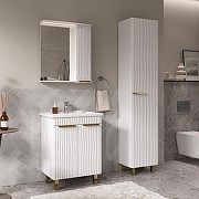 Зеркало со шкафом Volna Lotty Gold 60 R zsLOTTYGD60.R-04 с подсветкой цвет Белый-7