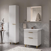 Зеркало со шкафом Volna Lotty Gold 70 L zsLOTTYGD70.L-04 с подсветкой цвет Белый-7