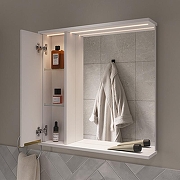 Зеркало со шкафом Volna Lotty Gold 70 L zsLOTTYGD70.L-04 с подсветкой цвет Белый-4