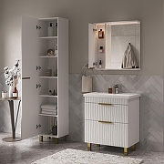Зеркало со шкафом Volna Lotty Gold 70 L zsLOTTYGD70.L-04 с подсветкой цвет Белый-8