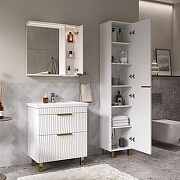 Зеркало со шкафом Volna Lotty Gold 70 R zsLOTTYGD70.R-04 с подсветкой цвет Белый-8