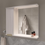 Зеркало со шкафом Volna Lotty Gold 80 L zsLOTTYGD80.L-04 с подсветкой цвет Белый-3