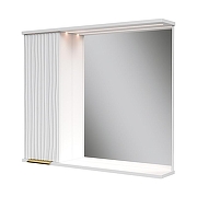 Зеркало со шкафом Volna Lotty Gold 80 L zsLOTTYGD80.L-04 с подсветкой цвет Белый