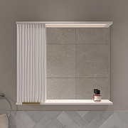 Зеркало со шкафом Volna Lotty Gold 80 L zsLOTTYGD80.L-04 с подсветкой цвет Белый-2