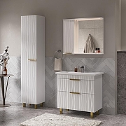 Зеркало со шкафом Volna Lotty Gold 80 L zsLOTTYGD80.L-04 с подсветкой цвет Белый-7