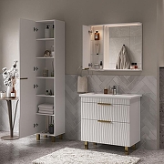 Зеркало со шкафом Volna Lotty Gold 80 L zsLOTTYGD80.L-04 с подсветкой цвет Белый-8