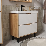 Тумба под раковину Volna Barney 80 tnBARNEY80.2Y-04 цвет Белый Дуб гудзон-2