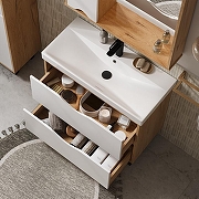 Тумба под раковину Volna Barney 80 tnBARNEY80.2Y-04 цвет Белый Дуб гудзон-4