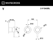 Смеситель для душа Whitecross Y black 2-Y1243BL цвет Черный матовый-1