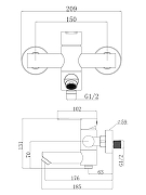 Смеситель для ванны Agger Easy A3121244 цвет Черный матовый-9