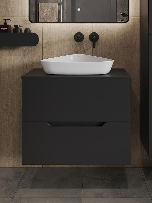 Тумба с раковиной Orange Line 70 Li-70TubMDF+B07-500W подвесная 