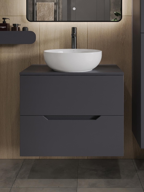 Тумба с раковиной Orange Line 70 Li-70TugMDF+B07-420W подвесная 