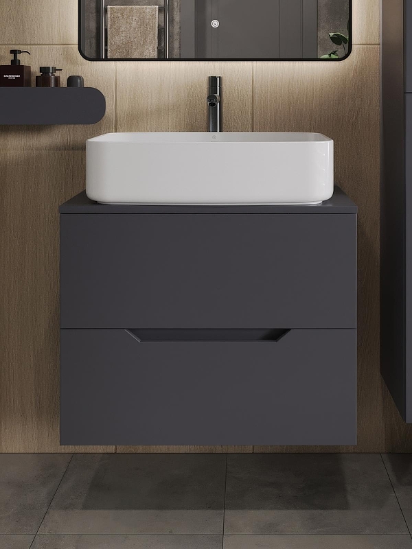 Тумба с раковиной Orange Line 70 Li-70TugMDF+B07-600W подвесная 