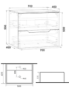 Тумба с раковиной Orange Line 70 Li-70TuwMDF+B04-500W подвесная цвет Белый матовый-7