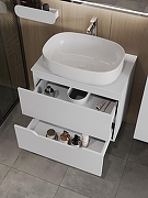 Тумба с раковиной Orange Line 70 Li-70TuwMDF+B08-600W подвесная цвет Белый матовый-5