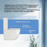Унитаз-компакт WellWant Aura WWUN2112WR цвет Белый с бачком и сиденьем Микролифт-2