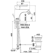 Комплект смесителей Paffoni Red 255122 с донным клапаном цвет Хром-7