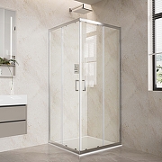 Душевой уголок Aquatek 100x100 AQ.KV.100.1CH профиль Хром стекло прозрачное-1