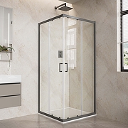 Душевой уголок Aquatek 100x100 AQ.KV.100.1GM профиль Оружейная сталь стекло прозрачное-1