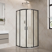 Душевой уголок Aquatek 90x90 AQ.RO.090.1BL профиль Черный матовый стекло прозрачное-1