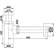 Сифон для раковины Omnires A186BL Черный матовый-1