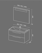 Зеркало SanVit Тандем 75 ztandem70 с подсветкой с бесконтактным выключателем-4