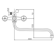 Смеситель для ванны Cron CN2211-2 универсальный цвет Хром-1