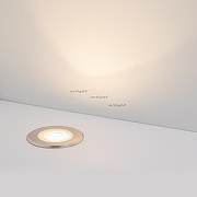 Встраиваемый в дорогу светильник Arlight LTD-GROUND-TILT-R80-9W Warm3000 (SL, 60 deg, 230V) 024950 цвет серебро-1