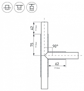 Соединитель угловой T-образный накладной Arlight KLUS 026243 цвет серый-1