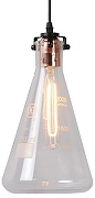 Подвесной светильник Lucide Vitri 08413/01/60 цвет плафона/подвески Прозрачный, цвет арматуры Медь, Черный