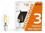 Набор ламп светодиодных Gauss Basic Filament 1041116T IP 20