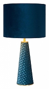 Настольная лампа Lucide Extravaganza Velvet 10501/81/37 цвет плафона/подвески Бирюзовый, цвет арматуры Бирюзовый
