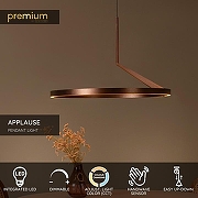 Подвесной светильник Lucide Applause 23400/60/96 цвет плафона/подвески Коричневый, цвет арматуры Коричневый-9