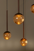Подвесной светильник Lucide Calina 24406/86/96 цвет плафона/подвески Янтарный, цвет арматуры Коричневый-5