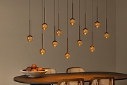 Подвесной светильник Lucide Calina 24406/86/96 цвет плафона/подвески Янтарный, цвет арматуры Коричневый-7