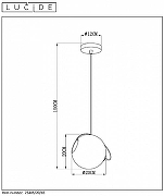 Подвесной светильник Lucide Jazzlynn 25405/20/65 цвет плафона/подвески Дымчатый, цвет арматуры Черный-4