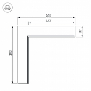 Соединитель угловой L-образный накладной Arlight S-LUX 30095 цвет серый-1